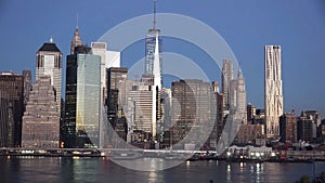 New York City midtown Manhattan sunset skyline panorama view