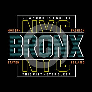 New York City modern typography design tee for t shirt