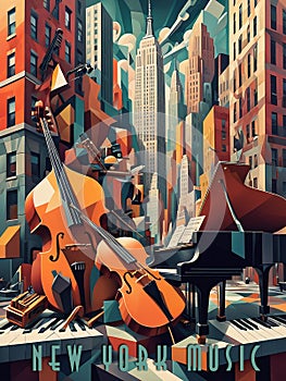 New York Music Scene Poster Print photo