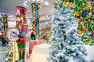 New York City, NY - December 1st, 2018: Toys and Christmas decorations in Macy\'s shop