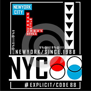 New york city/nyc Typography Design for t-shirt