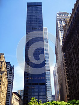 New york city office buildings glass exterior