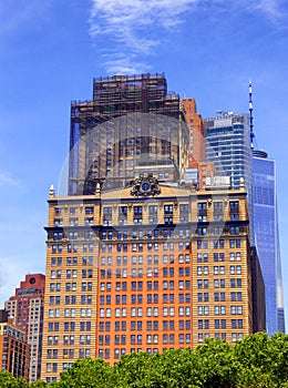 New york city office buildings glass exterior