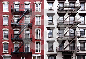 New York City old fashioned apartment buildings