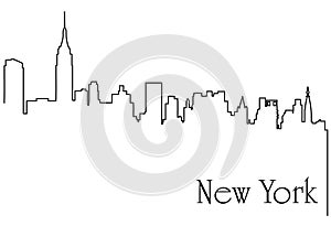 New York city one line drawing abstract background