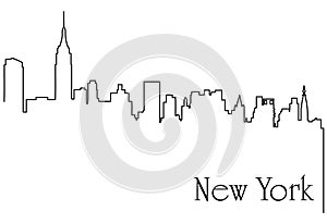 New York city one line drawing abstract background photo