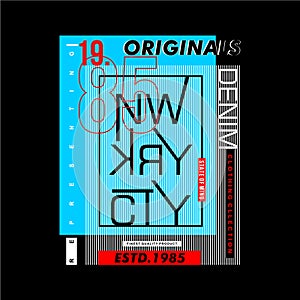 New york city originals denim graphic typography design t shirt vector art