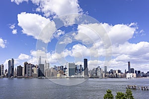New York City panorama with Manhattan skyline over East River