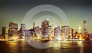 New York City Panorama Night Concept