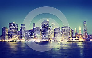 New York City Panorama Night Concepts