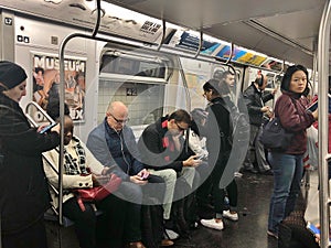 New York City People Commuting Subway Underground Transit Diverse New Yorkers NYC Urban Life