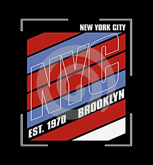 NEW YORK CITY red blue design typography, vector design text illustration, poster, banner, flyer, postcard , sign, t shirt