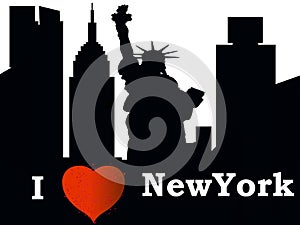 New York city silhouette I love NY photo