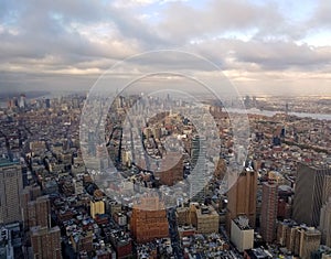 New York City skyline Aerial panorama view. New York.