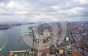 New York City skyline Aerial panorama view. New York.