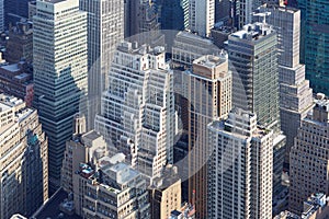 New York City skyline aerial view with modern skyscrapers