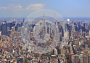 New York City skyline, aerial view