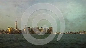 New York City Skyline with Artistic Texture