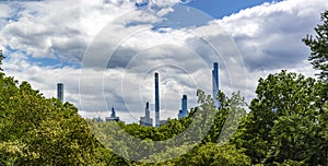 The New York City skyline as seen from Central Park