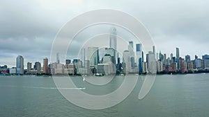 New York City Skyline in cloudy day