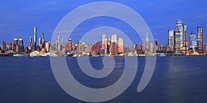 New York City skyline at dusk, view from NJ area