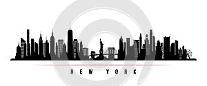 New York city skyline horizontal banner. photo