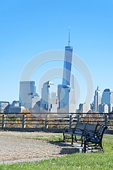 The New York City skyline from the Liberty State Park