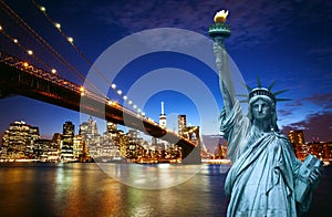 New york city skyline with Liberty Statue