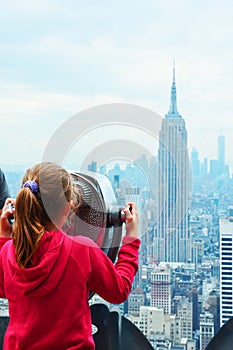 New York City Skyline - Midtown and Empire State Building, view from Rockefeller Center