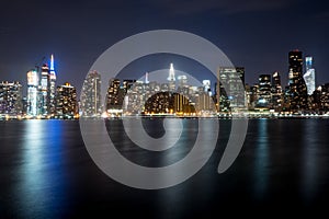 New York City skyline night