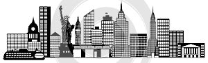 New York City Skyline Panorama Clip Art