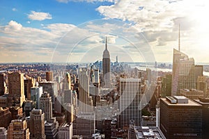 New York City skyline from roof top.