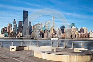 New York City skyline seen from Gantry State Park in Long Island City photo