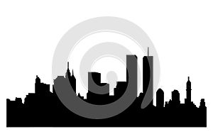 New York City skyline silhouette before 911