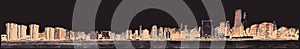 New York City skyline silhouette abstract background. Orange inversion grunge cityscape. Vector illustration