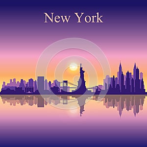 New York city skyline silhouette background