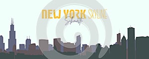 New York City Skyline. Silhouette. Illustration. Print Ready. Banner, Poster, Card, Design.