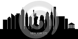 New York city skyline silhouette, vector illustration