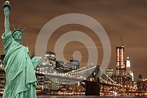 New York City Skyline and The Statue of Liberty