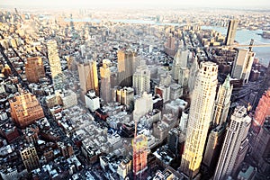 New York City Skyline With Urban Sky Scrapers