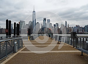 New York city skyline view from Paulus Hook Pier