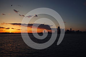 New York City skyline view from water