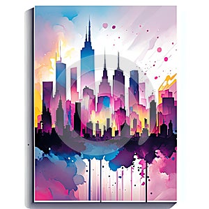 new york city skyscrapers, abstract background, vector illustration AI Generated