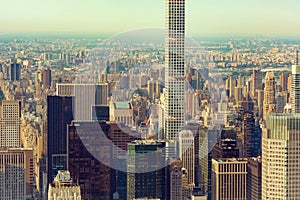 New York City skyscrapers street aerial view