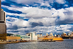 New York City, Staten Island Ferry departs from Battery Park photo