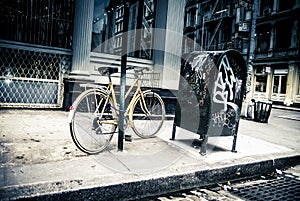 New York City street scene - soho area -bike