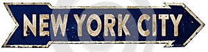 New York City Streetsign Arrow Vintage