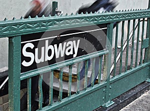 New York City Subway Sign Billboard MTA Train Entrance NYC