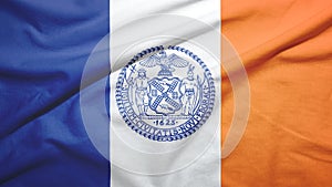 New York City of New York of United States flag background