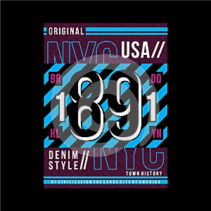 New york city united states graphic typography design t shirt vector art